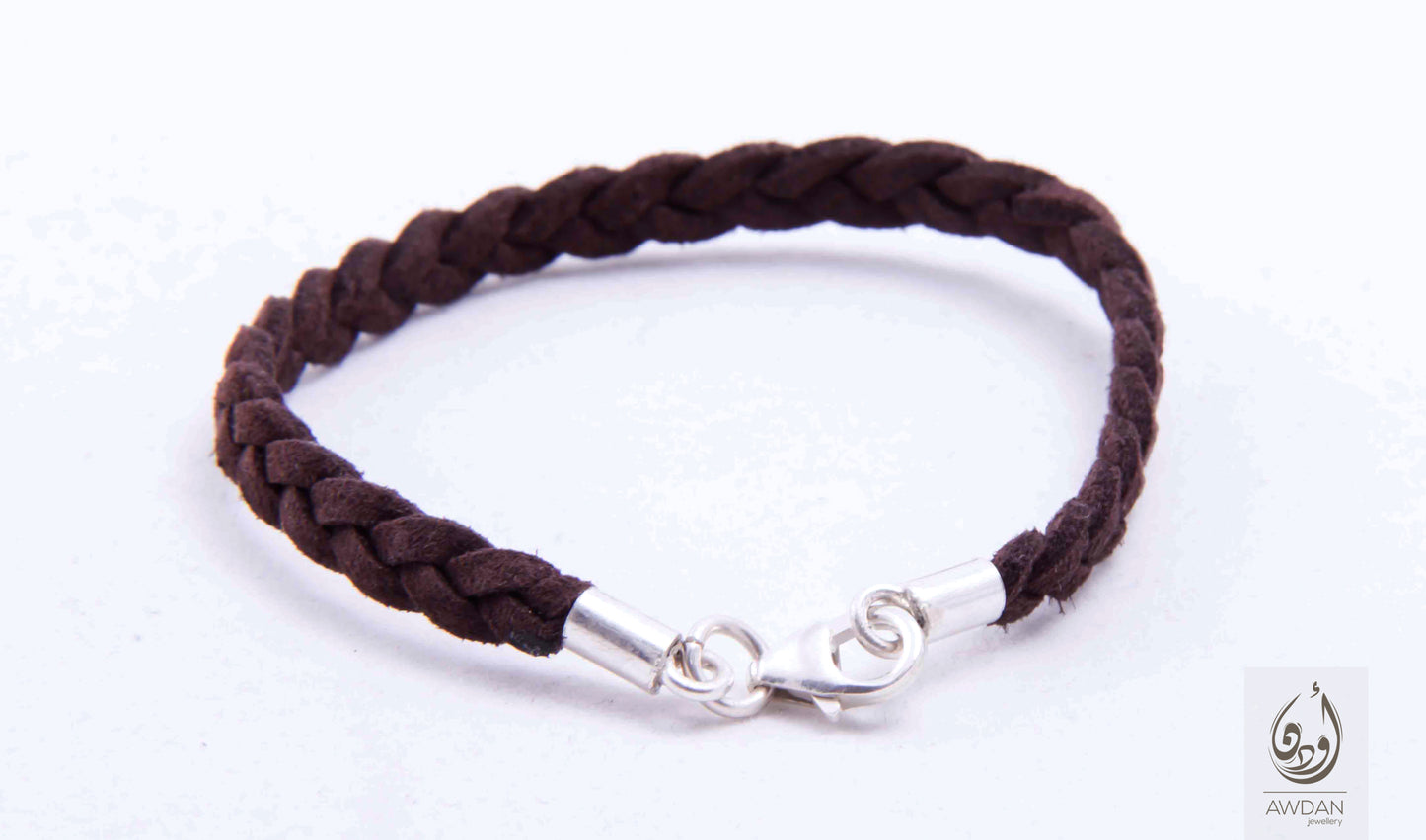 Brown Braided Chamois Leather Bracelet