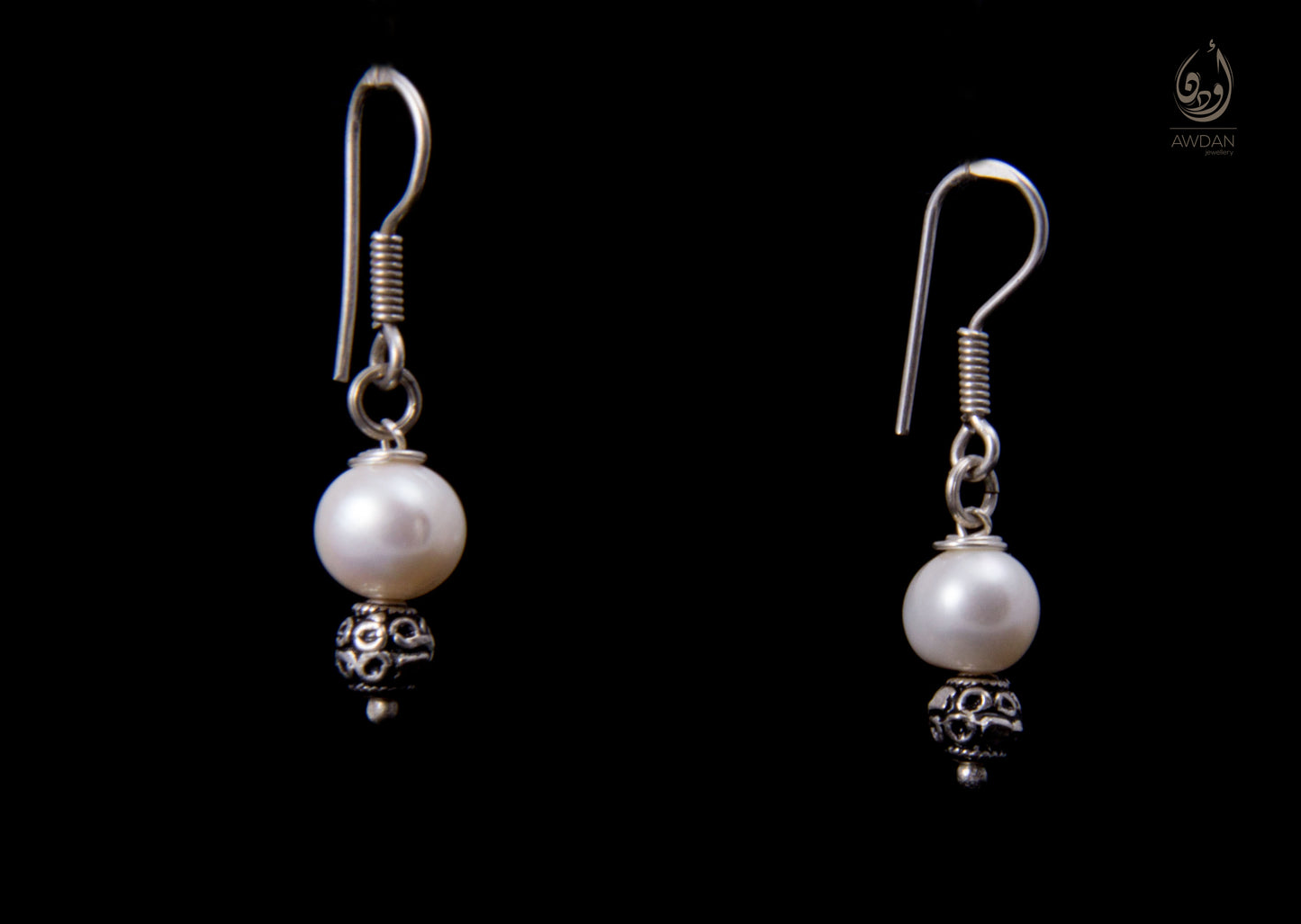 Pearl Drop With Silver Earrings