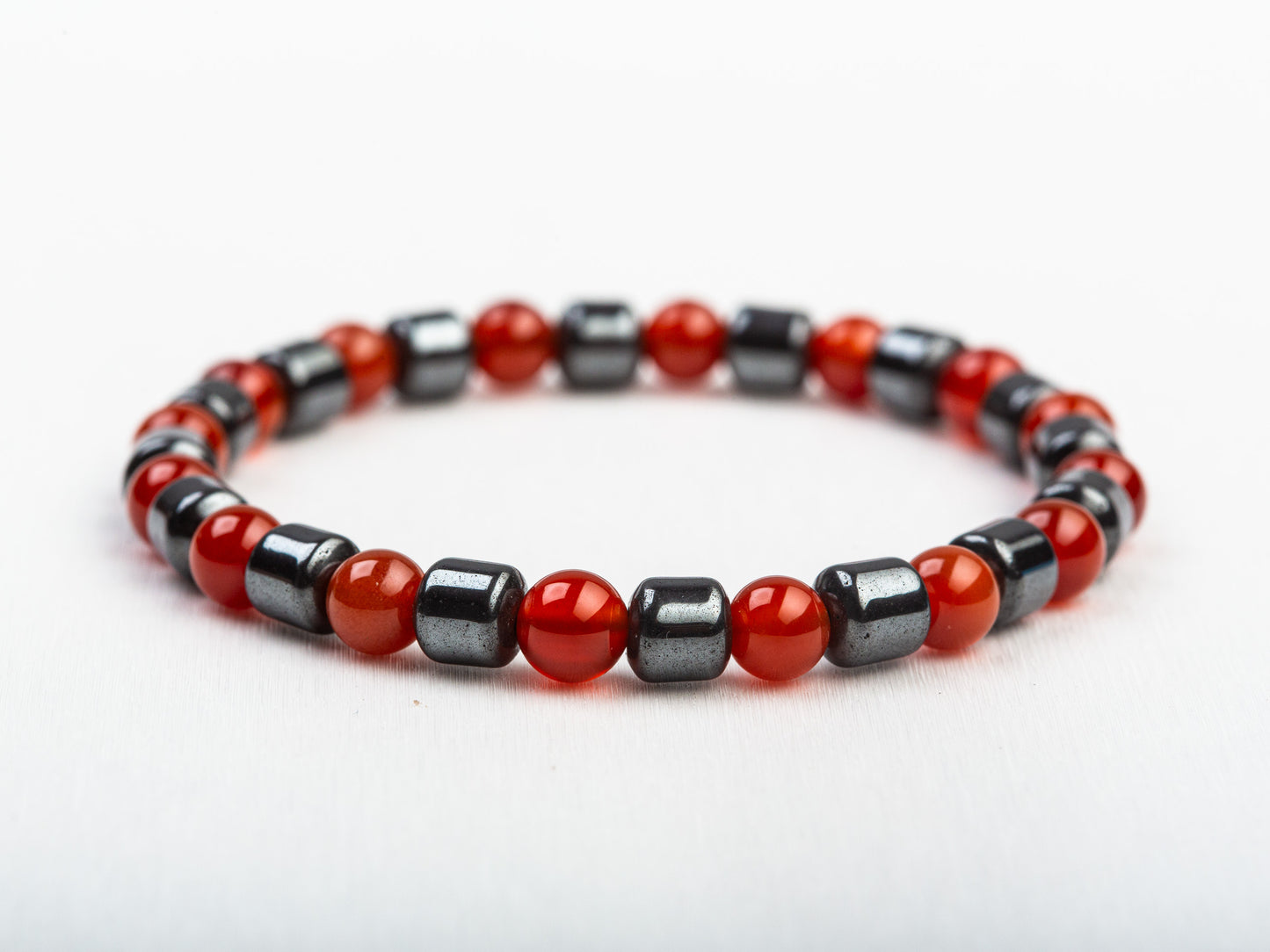 Carnelian Hematite Beaded Bracelet