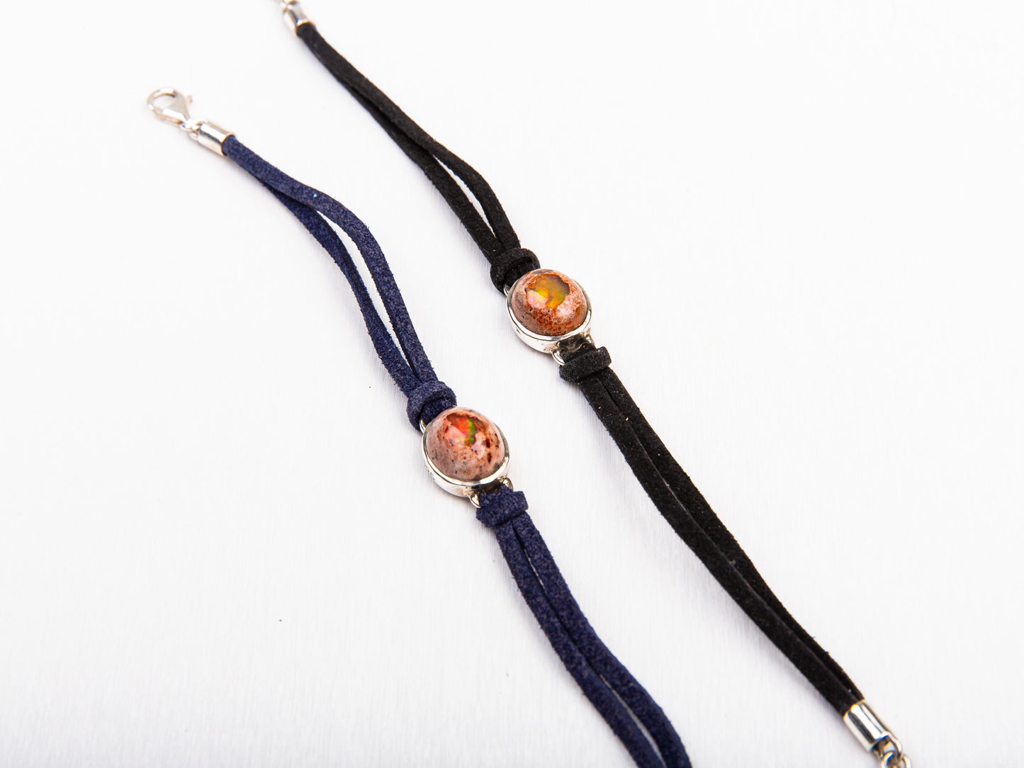 Opal on Chamois Bracelet