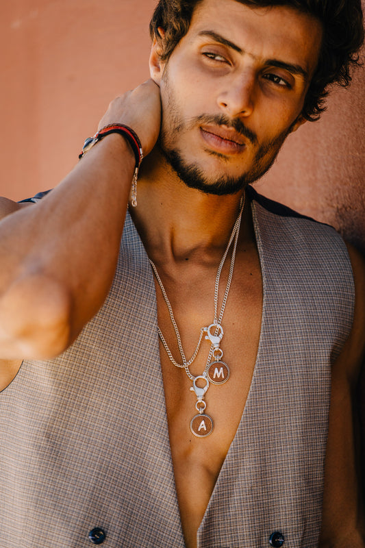 Customized Letter on Leather Necklace