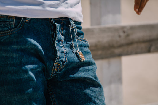 Snake/Lizard Leather Army Tag. Trousers/Bag Jewellery