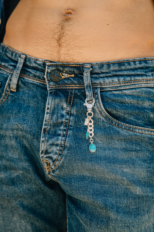 Turquoise Trousers/Bag Jewellery