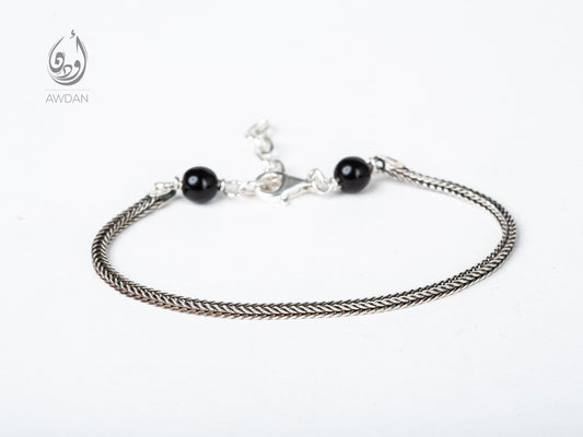 Roman Braid with Double Beads Bracelet