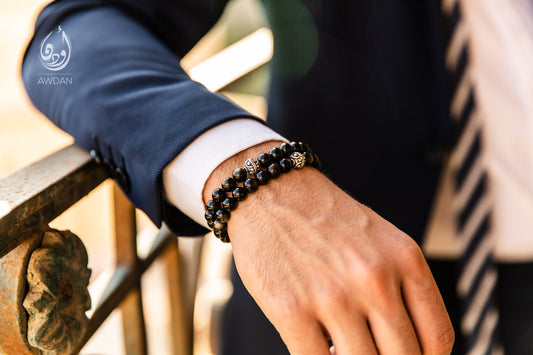 Beaded Obsidian Bracelet