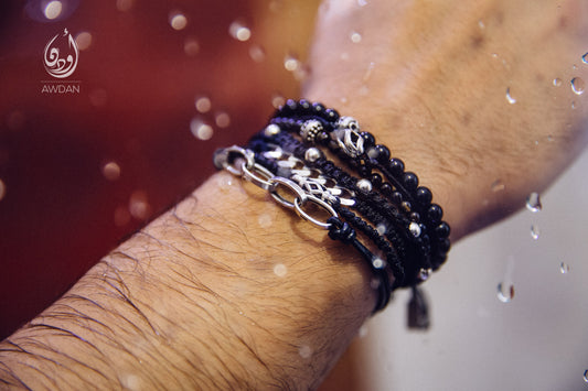 Silver Chain with Woven Bracelet