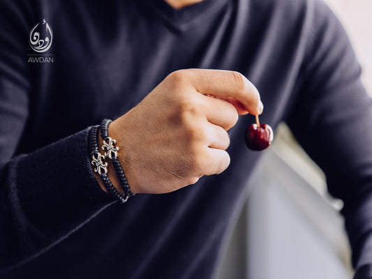 Fleur De Lis Charm on Braided Bracelet