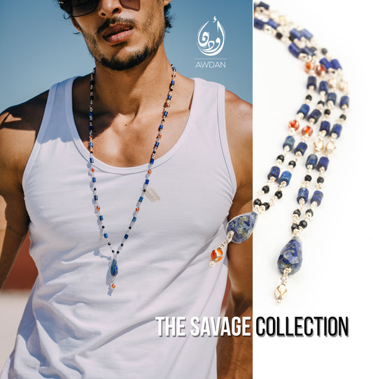 Multi Stone Rosary Necklace
