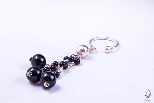 Triple Graded Onyx Keychain
