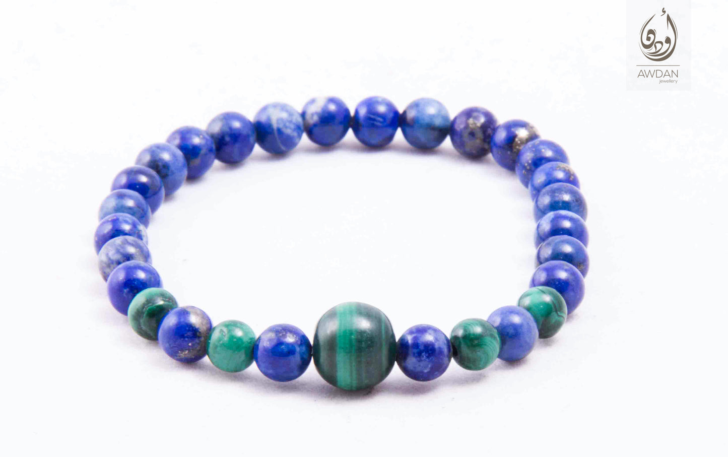 Beaded Lapis And Malachite Bracelet