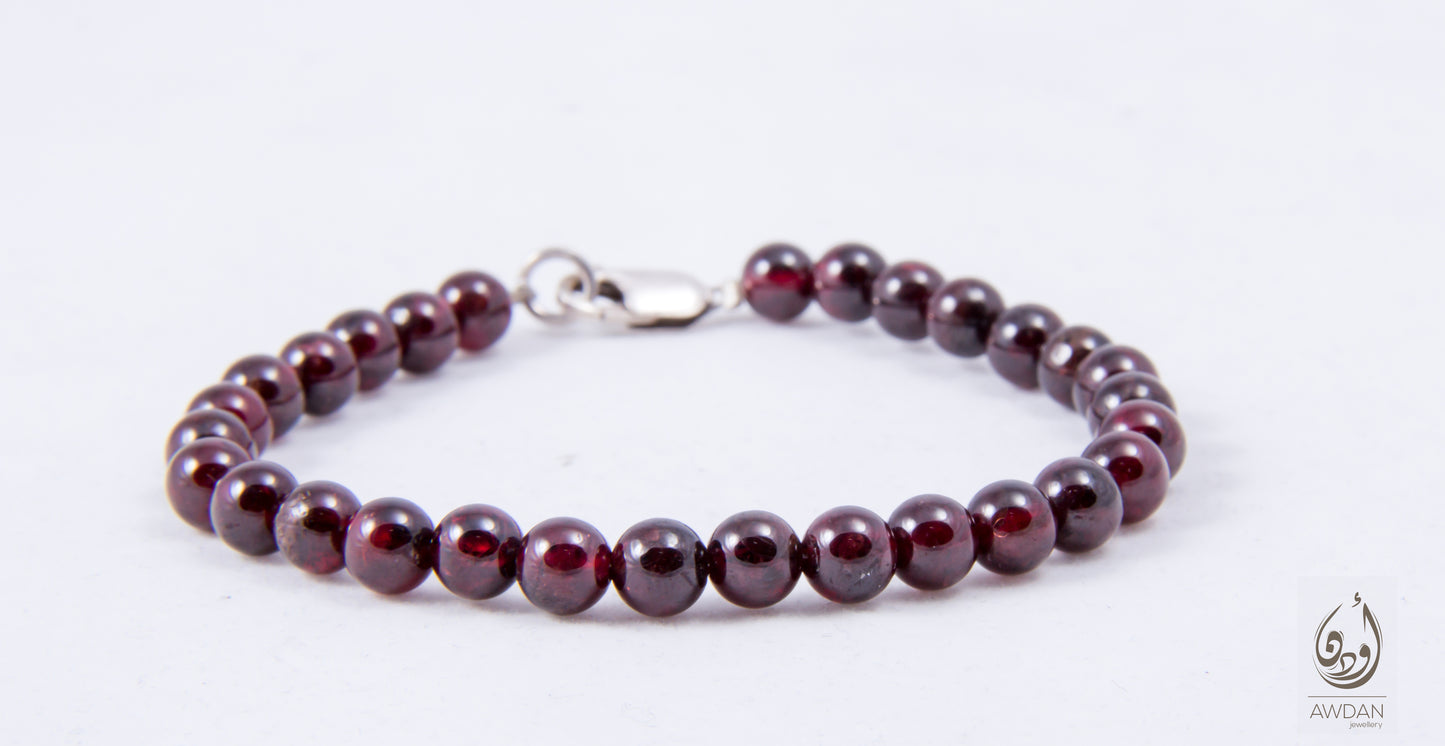 Garnet Beaded Bracelet