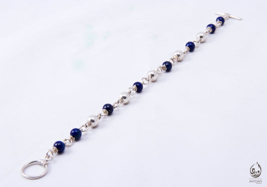 Wired Lapis And Silver Bracelet