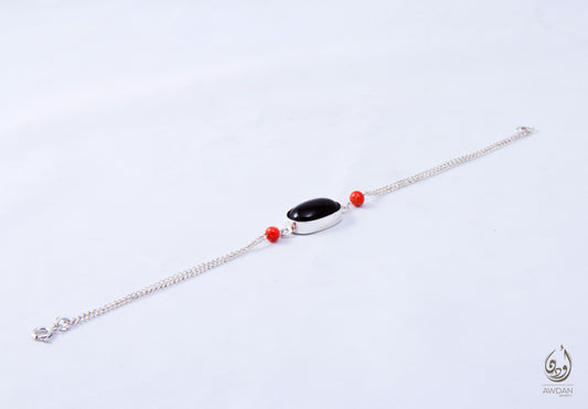 Black And Red Coral Bracelet