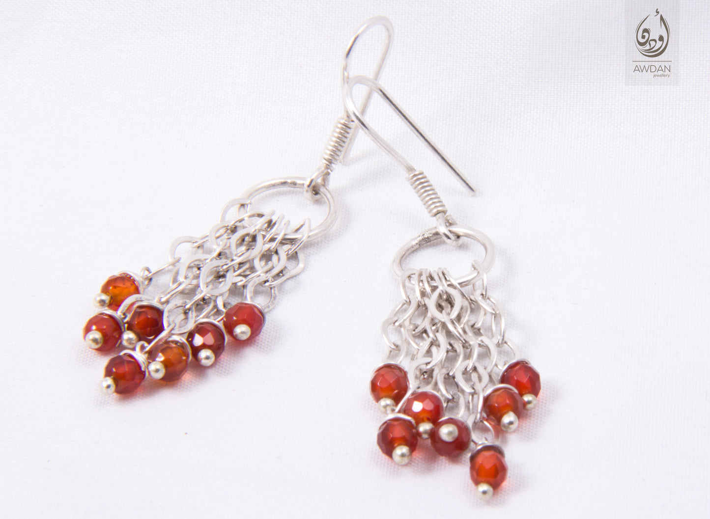 Seven Dangling Carnelian Earrings