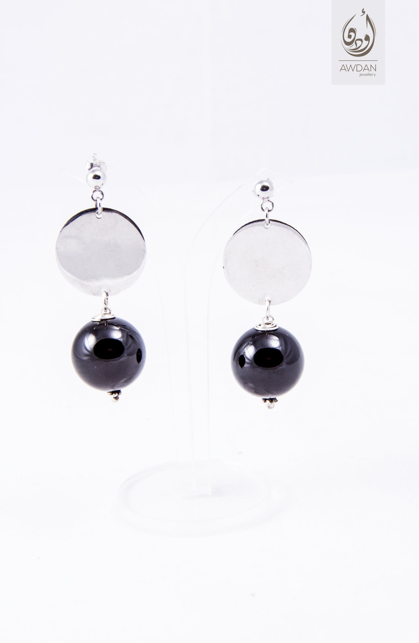 Onyx And Coin Earrings