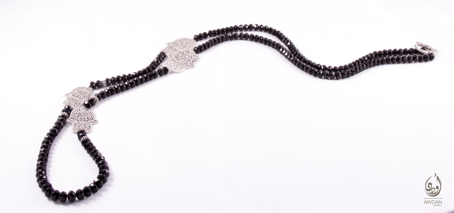 Patterned Hand Charms Long Necklace