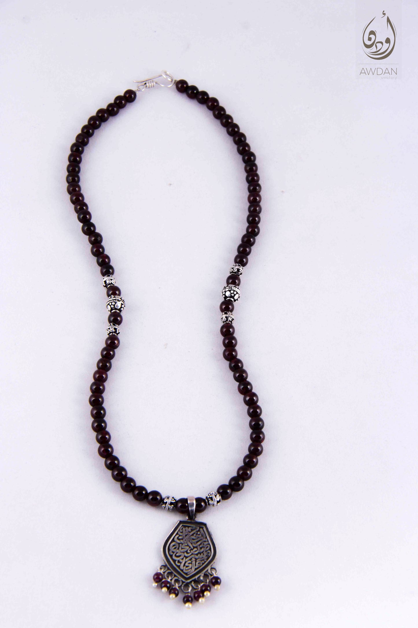Islamic Prayer On Garnet Necklace