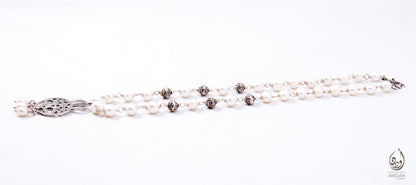 Tribal Pendant On Wired Pearls Necklace