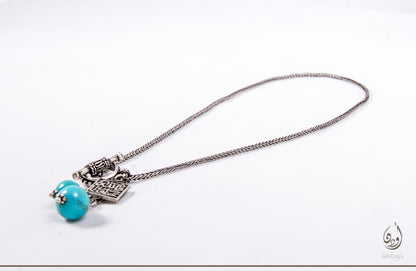 Double Turquoise With Islamic Charm Necklace