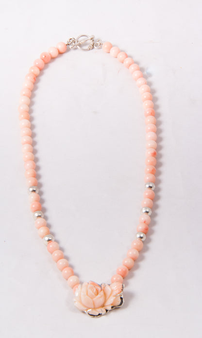 Pink Coral Flower Necklace
