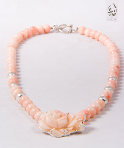Pink Coral Flower Necklace