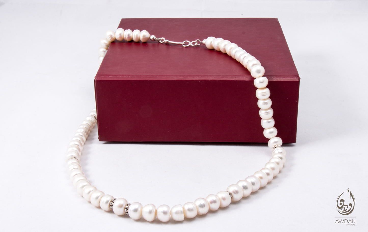 Long Plain Pearls Necklace