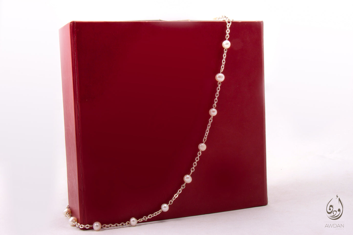 Wired Pearls On Silver Chain Necklace