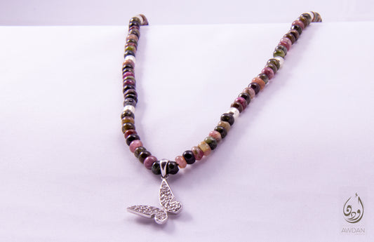 Tourmaline And Butterfly Necklace