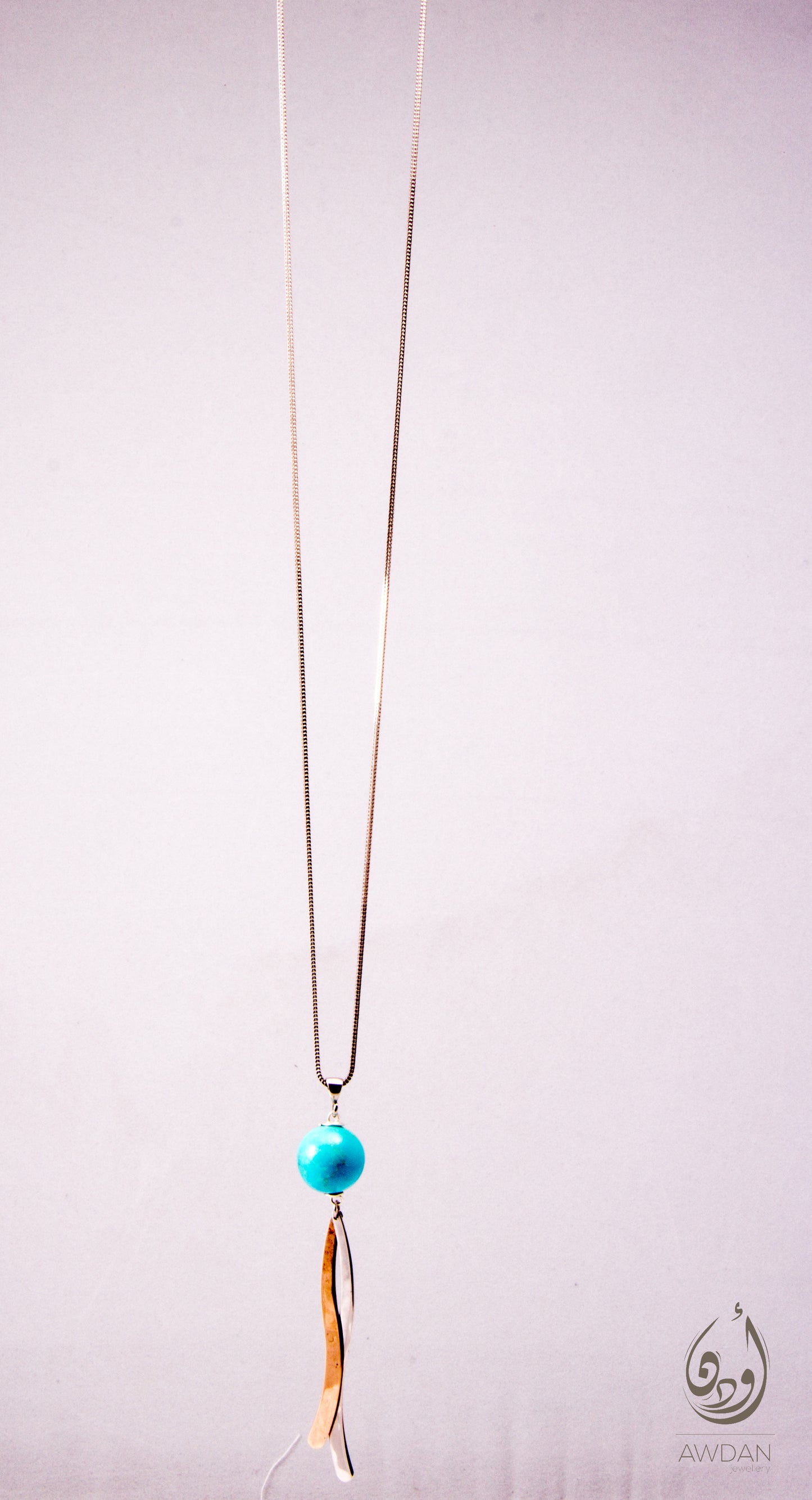 Wavy Lines On Stone Necklace