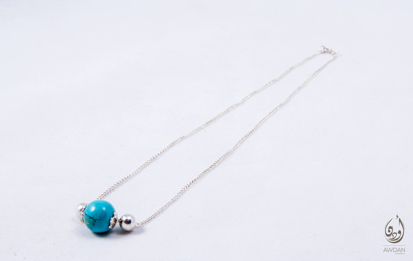 Turquoise And Silver Beads Necklace