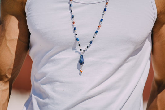 Multi Stone Rosary Necklace