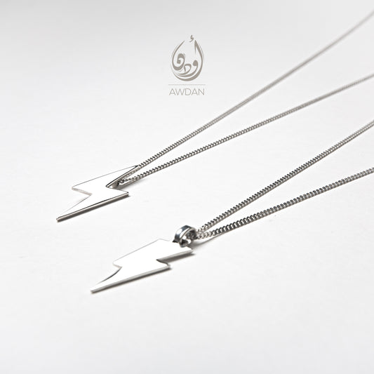 Silver Thunder/Electricity Sign Necklaces