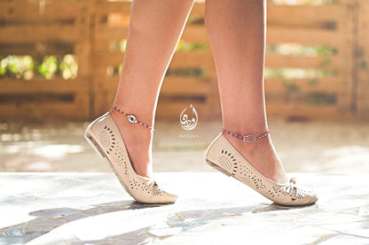 Carnelian Bracelet/Anklet with Hand/Eye