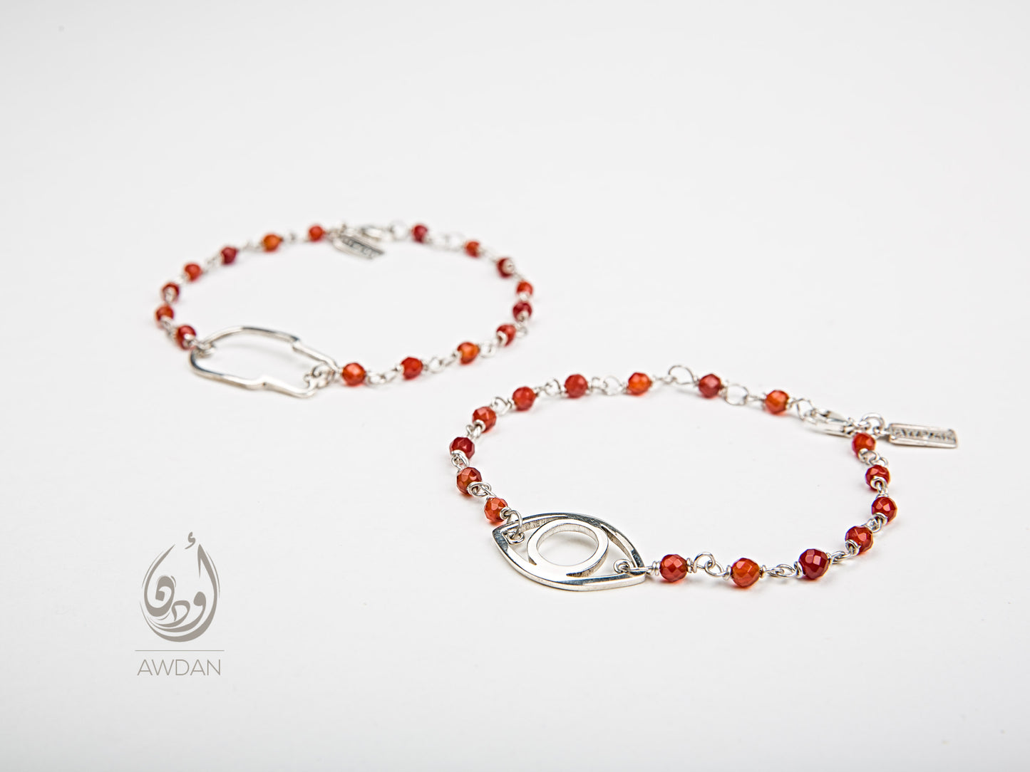 Carnelian Bracelet/Anklet with Hand/Eye