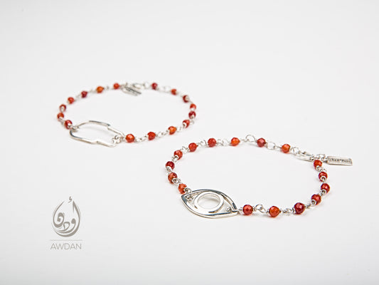 Carnelian Bracelet/Anklet with Hand/Eye