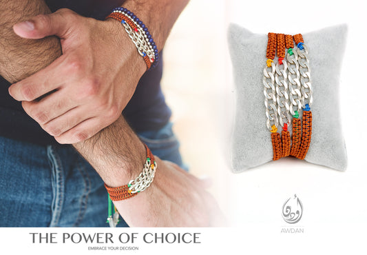 Chain Center Piece on Woven Bracelet