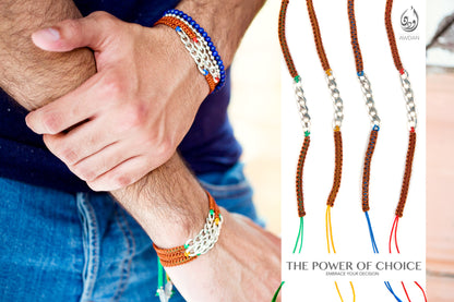 Chain Center Piece on Woven Bracelet