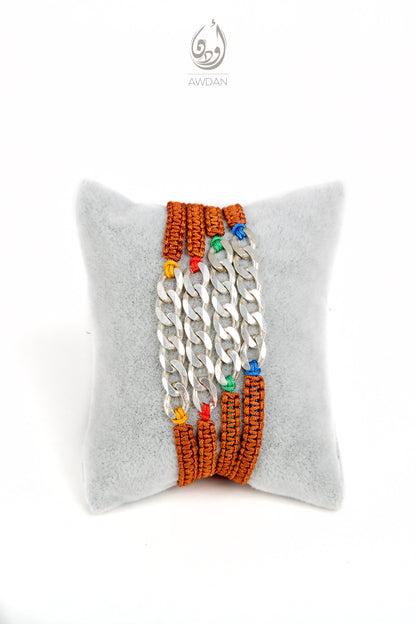 Chain Center Piece on Woven Bracelet