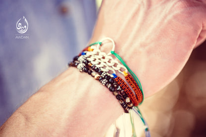 Chain Center Piece on Woven Bracelet