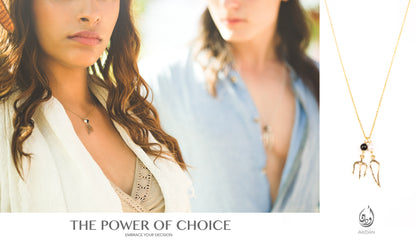 18K Gold Wing/Fork Necklace