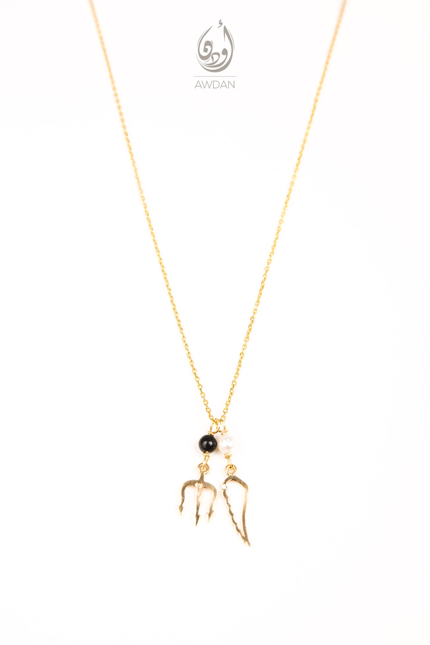 18K Gold Wing/Fork Necklace
