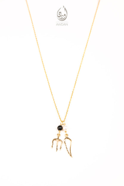 18K Gold Wing/Fork Necklace