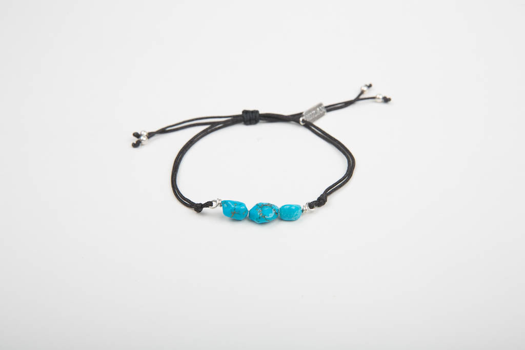 Turquoise Chunks Threaded Bracelet