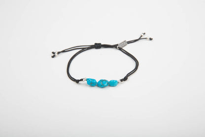 Turquoise Chunks Threaded Bracelet