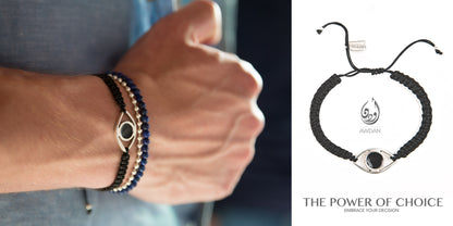 Enameled Eye on Woven Bracelet