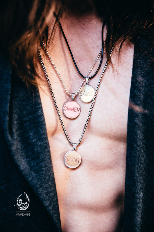 Saint/Sinner Flipping Coin Necklace