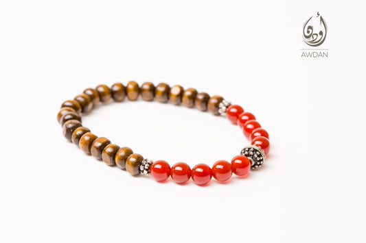 Half Wood Half Stones Bracelet