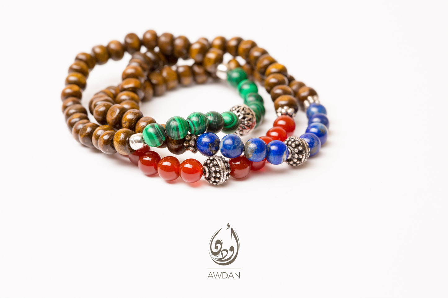 Half Wood Half Stones Bracelet