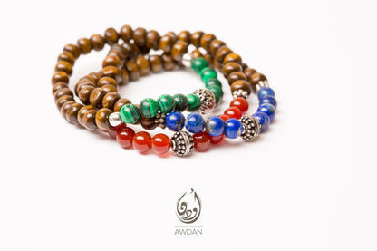 Half Wood Half Stones Bracelet