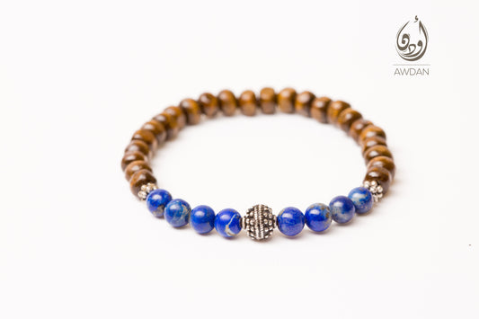 Half Wood Half Stones Bracelet